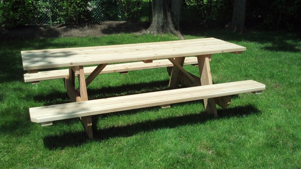 Picnic Table (Cedar) with Attached Benches
