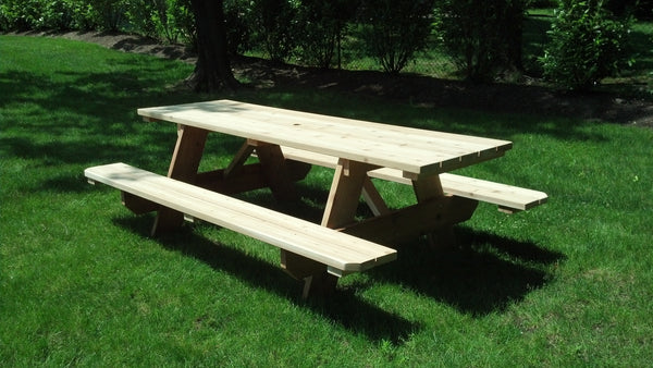 Picnic Table (Cedar) with Attached Benches