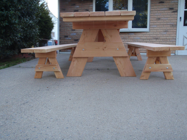 Picnic Table (Douglas Fir) with Separate Benches