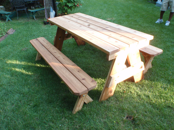 Picnic Table (Cedar) with Separate Benches