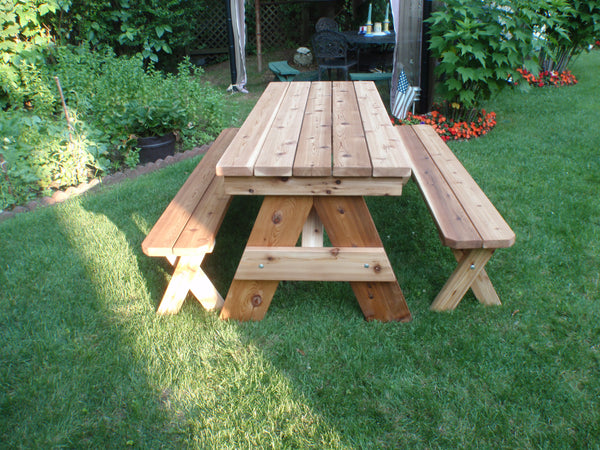 Picnic Table (Cedar) with Separate Benches