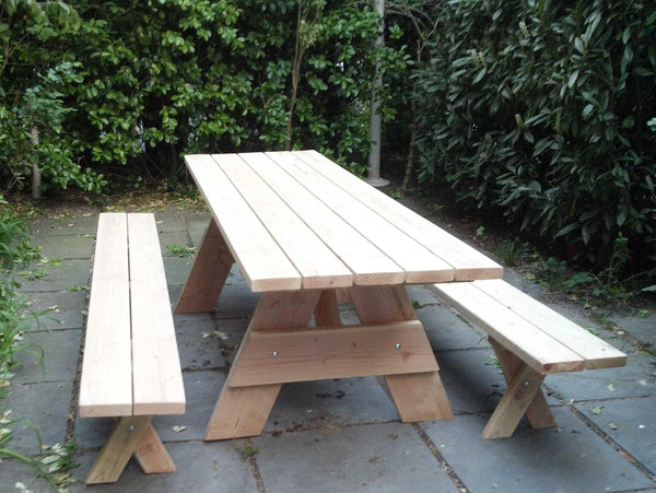Picnic Table (Douglas Fir) with Separate Benches