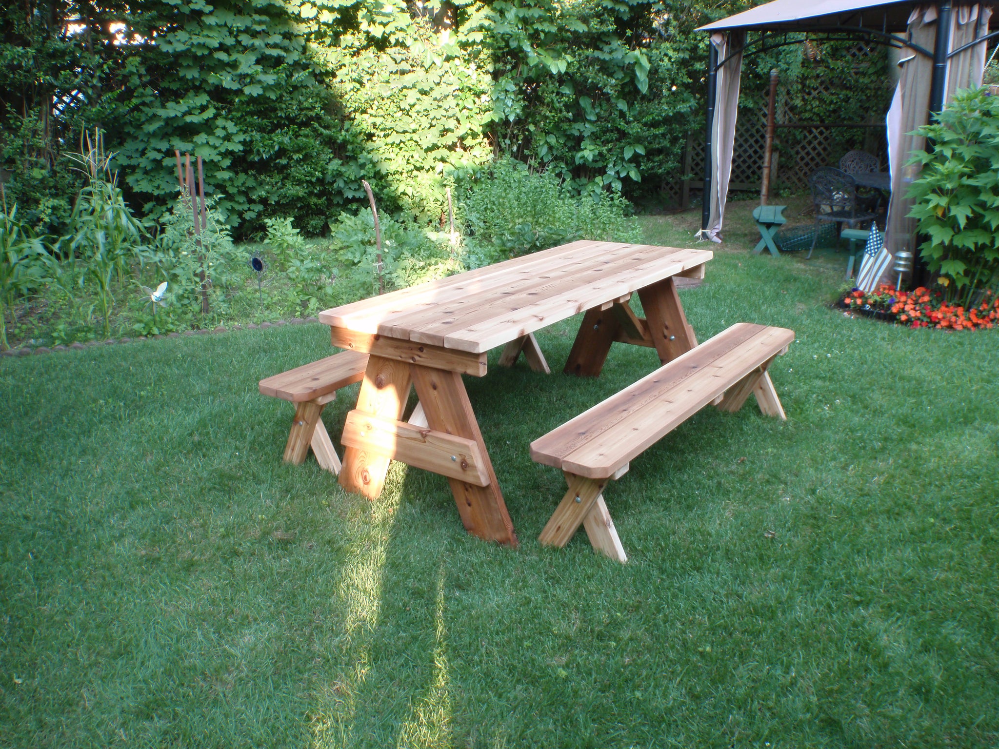 Picnic Table (Cedar) with Separate Benches