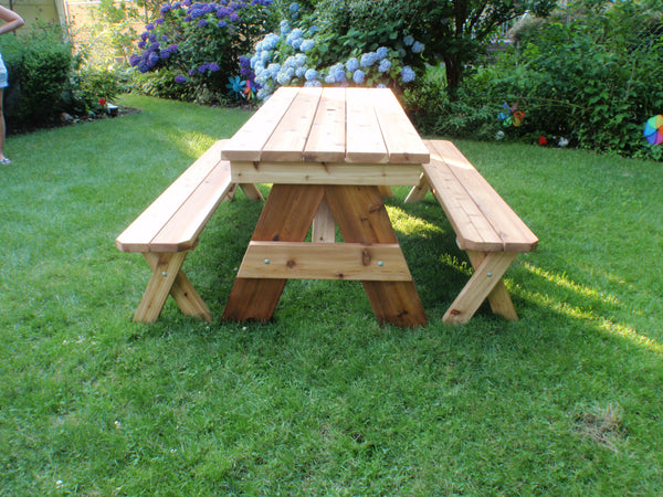 Picnic Table (Cedar) with Separate Benches